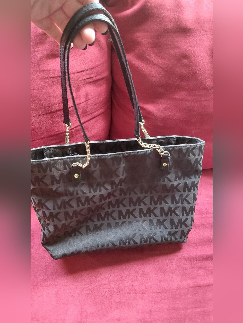 Michael Kors Black MK Logo Tote Bag